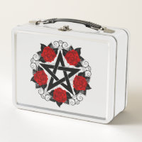 Pentagram with Red Roses