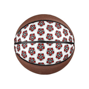 Pentagram with Red Roses Mini Basketball