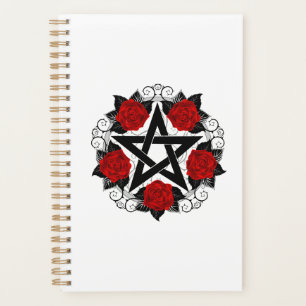Pentagram with Red Roses Planner