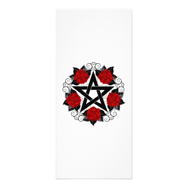 Pentagram with Red Roses Rack Card (Front)