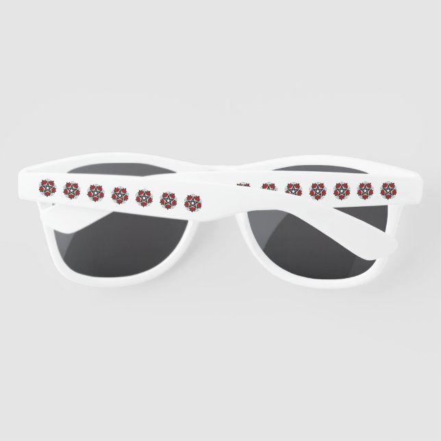 Pentagram with Red Roses Sunglasses (Back)