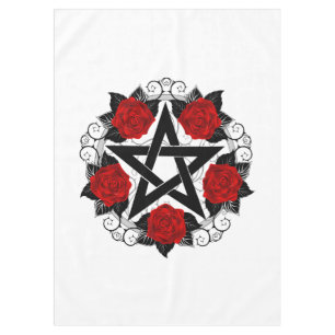 Pentagram with Red Roses Tablecloth