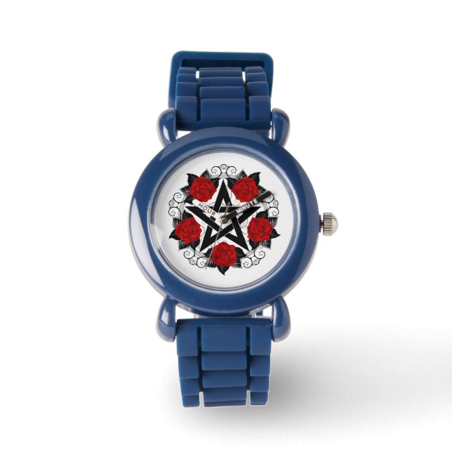 Pentagram with Red Roses Watch (Front)
