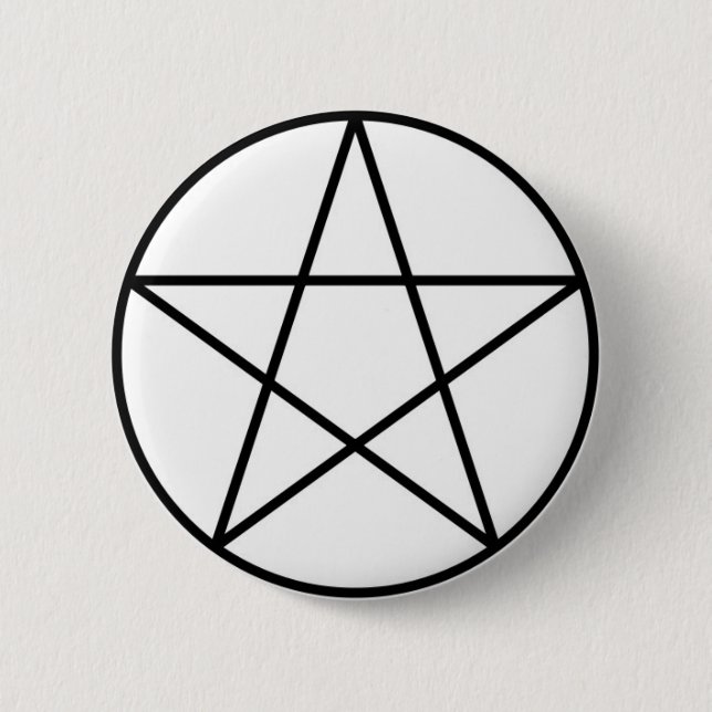 Pentagram within circle 6 cm round badge (Front)