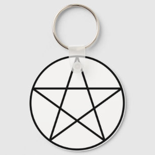 Pentagram within circle key ring