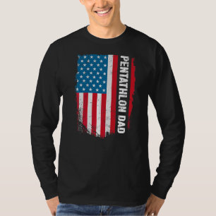 Pentathlon dad America Us Flag Patriot Vintage T-Shirt