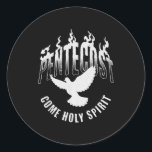 Pentecost Come Holy Spirit Catholic Dove  Classic Round Sticker<br><div class="desc">Pentecost Come Holy Spirit Catholic Dove</div>