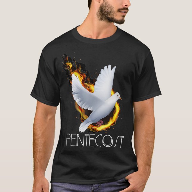 Pentecost Doves Tongues of Fire Flame Acts Holy Sp T-Shirt (Front)