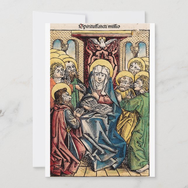 Pentecost scene after Easter Sunday Holiday Card (Front)
