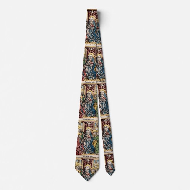 Pentecost scene after Easter Sunday Religious Art Tie (Front)
