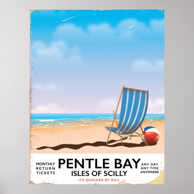 Pentle Bay Isles of Scilly travel poster (Front)