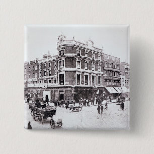 Pentonville Road scene, Islington, London 15 Cm Square Badge