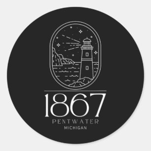 Pentwater Michigan Michigander State Mi Travel Boa Classic Round Sticker