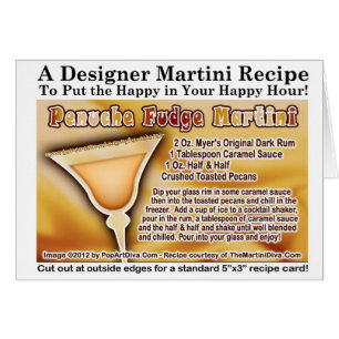 Penuche Fudge Martini Recipe Greeting Note Card