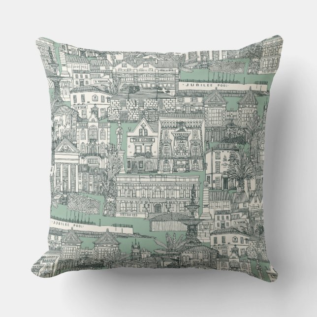 Penzance toile balsam duck egg cushion (Front)