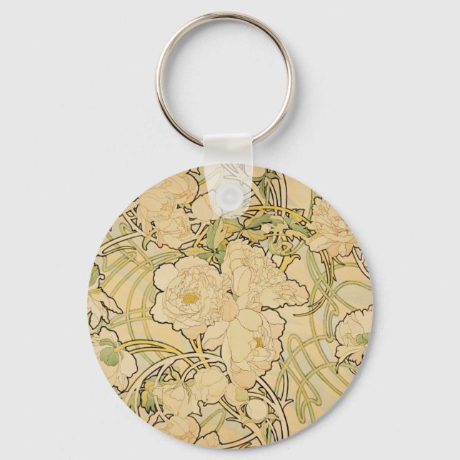 Peonies 1897 key ring (Front)