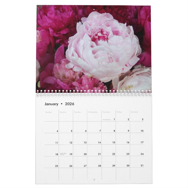 Peonies 2015 Flower Calendar (Jan 2026)