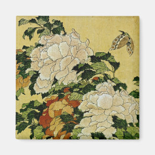 Peonies and Butterfly Magnet