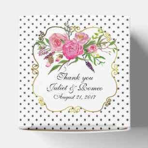 Peonies and Dots Wedding Favour Gift Box