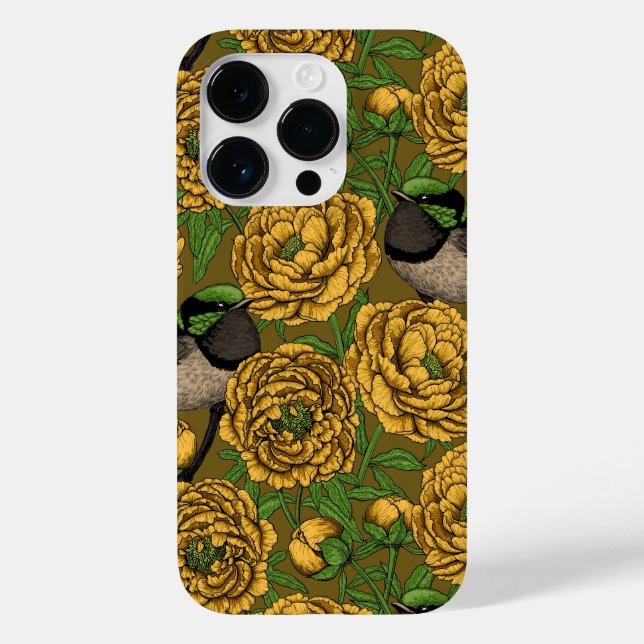 Peonies and wrens Case-Mate iPhone case (Back)