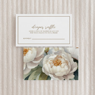 Peonies Baby Shower Diaper Raffle Enclosure Card