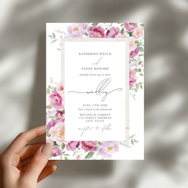Peonies Botanical Floral Elegant Garden Wedding Invitation (Creator Uploaded)