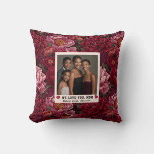 Peonies Bouquet Mummy Mum Son Stylish Living Retro Cushion