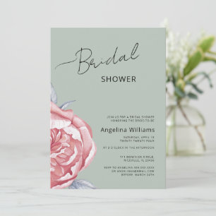Peonies Bridal Shower Invitation