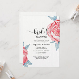 Peonies Bridal Shower Invitation