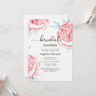 Peonies Bridal Shower Invitation