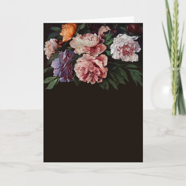 Peonies by Anselm Feuerbach Greeting Card 1 (Front)