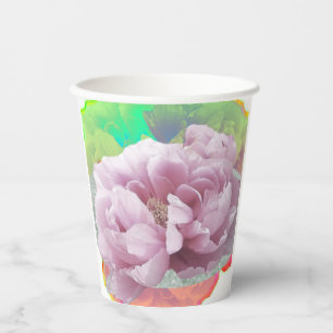 Peonies Colorful Paper Cups