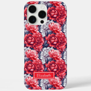 Peonies Custom Name Iphone Case - Coworker Gift