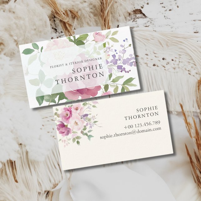 Peonies elegant  business card (Creator Uploaded)