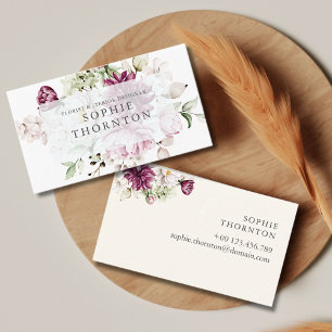Peonies elegant business card