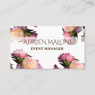 Peonies Elegant Floral Professional Card