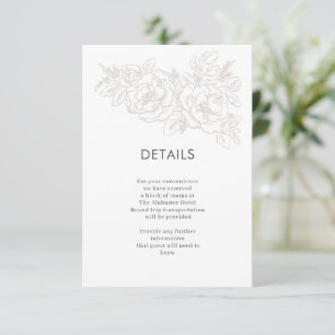 Peonies elegant flower corner enclosure card