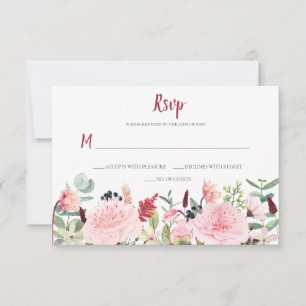 Peonies Eucalyptus Ferns Twigs Berries RSVP Card