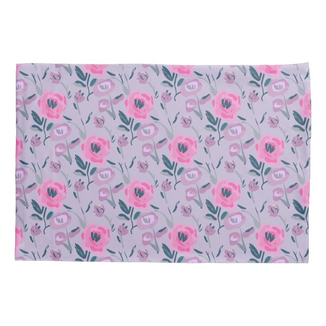 Peonies Field Pattern Pillowcase (Back)