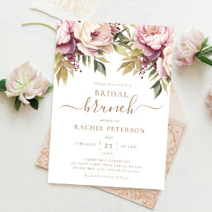Peonies Floral Foliage Boho Bridal Shower Invitation