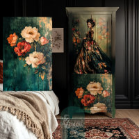 Peonies Floral, Painted Moody Abstract Realism