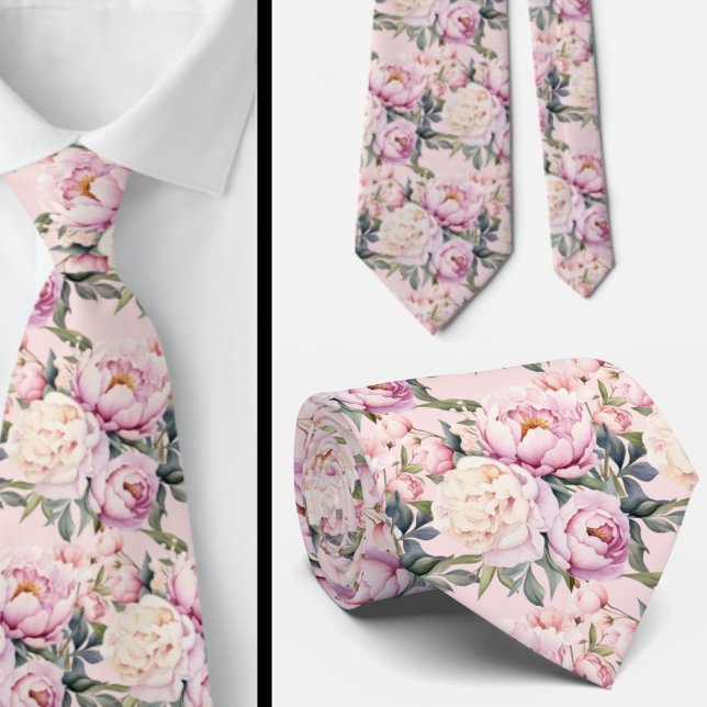 Peonies Floral Peony Flowers Tie (Creator Uploaded)