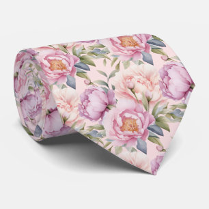 Peonies Floral Peony Flowers Tie