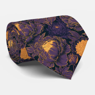 Peonies Flower Menswear Tropical Wedding Tie