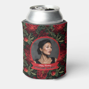 Peonies Flower Petal Birthday Can Cooler