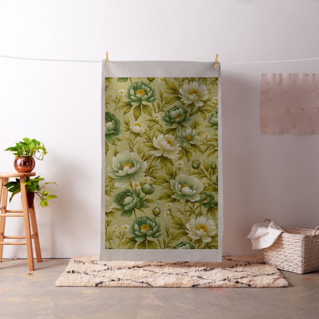 peonies in old fashioned colours fabric (In Situ)