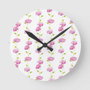 Peonies in the Orangery Round Clock