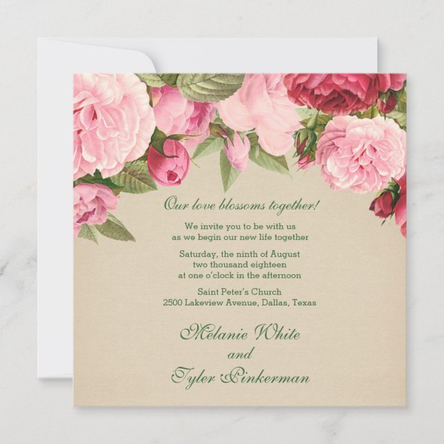 Peonies Invitation (Front)