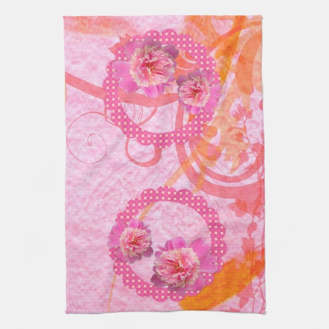Peonies Kitchen Towel (Vertical)