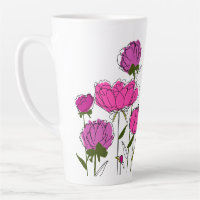 Peonies Latte Mug